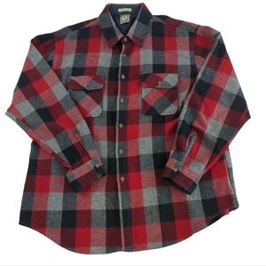 Campus Vintage wool buffalo plaid shirt, men's XL